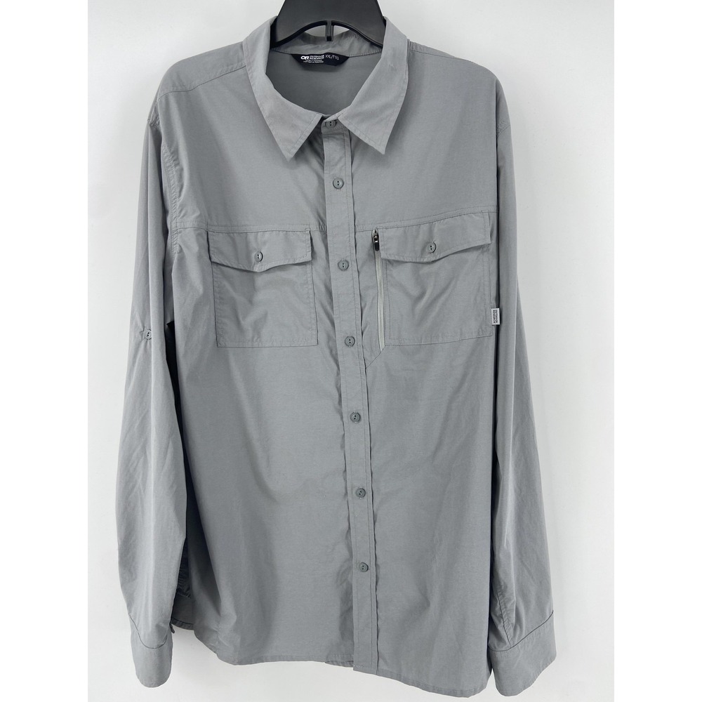Outdoor Research Shirt Mens 2XL Gray Way Station Hiking Outdoor Roll Sleeve‎